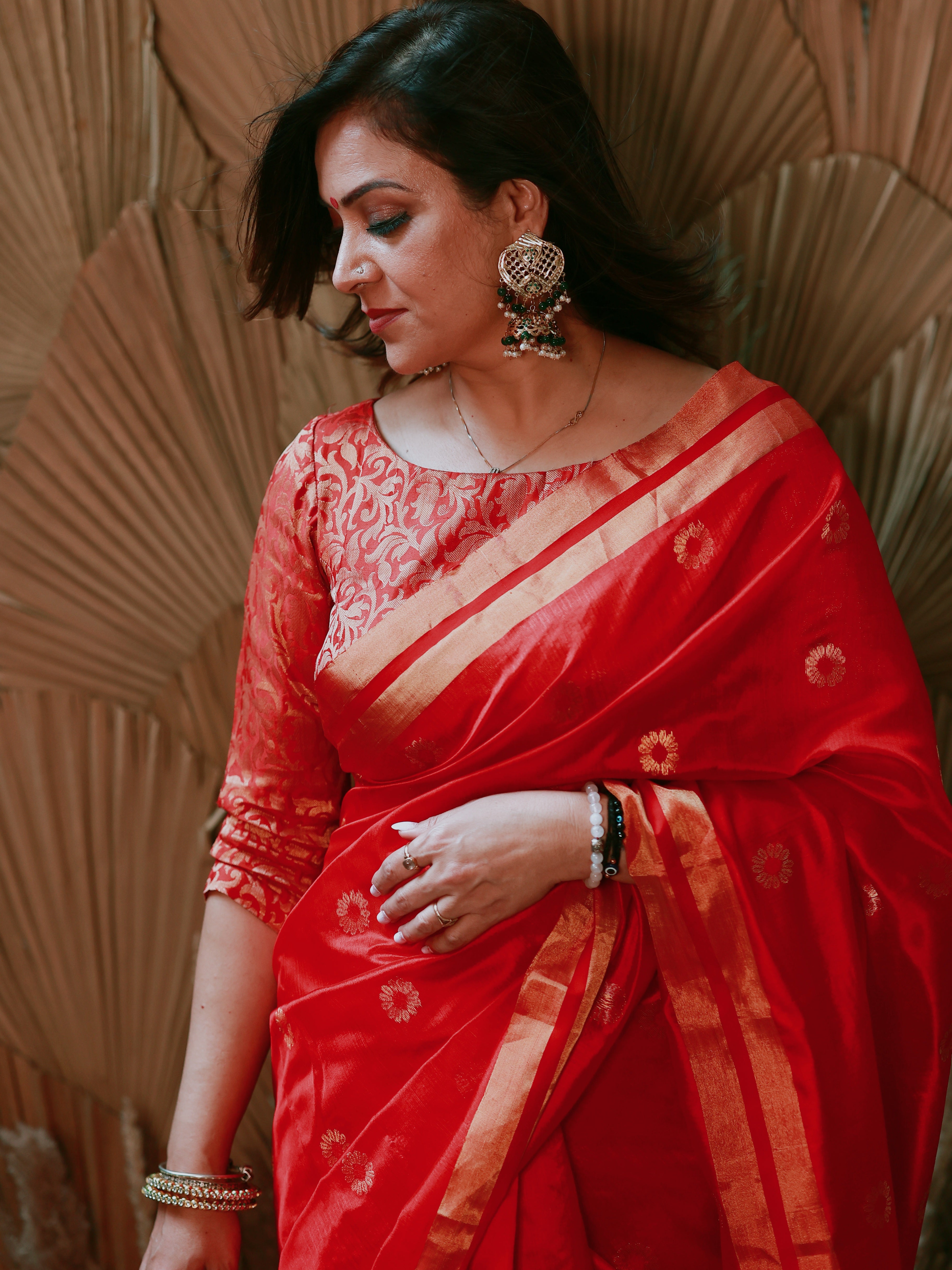 White Pure Silk Handwoven Chanderi Saree With Double Meena Buti – Wearitage  India