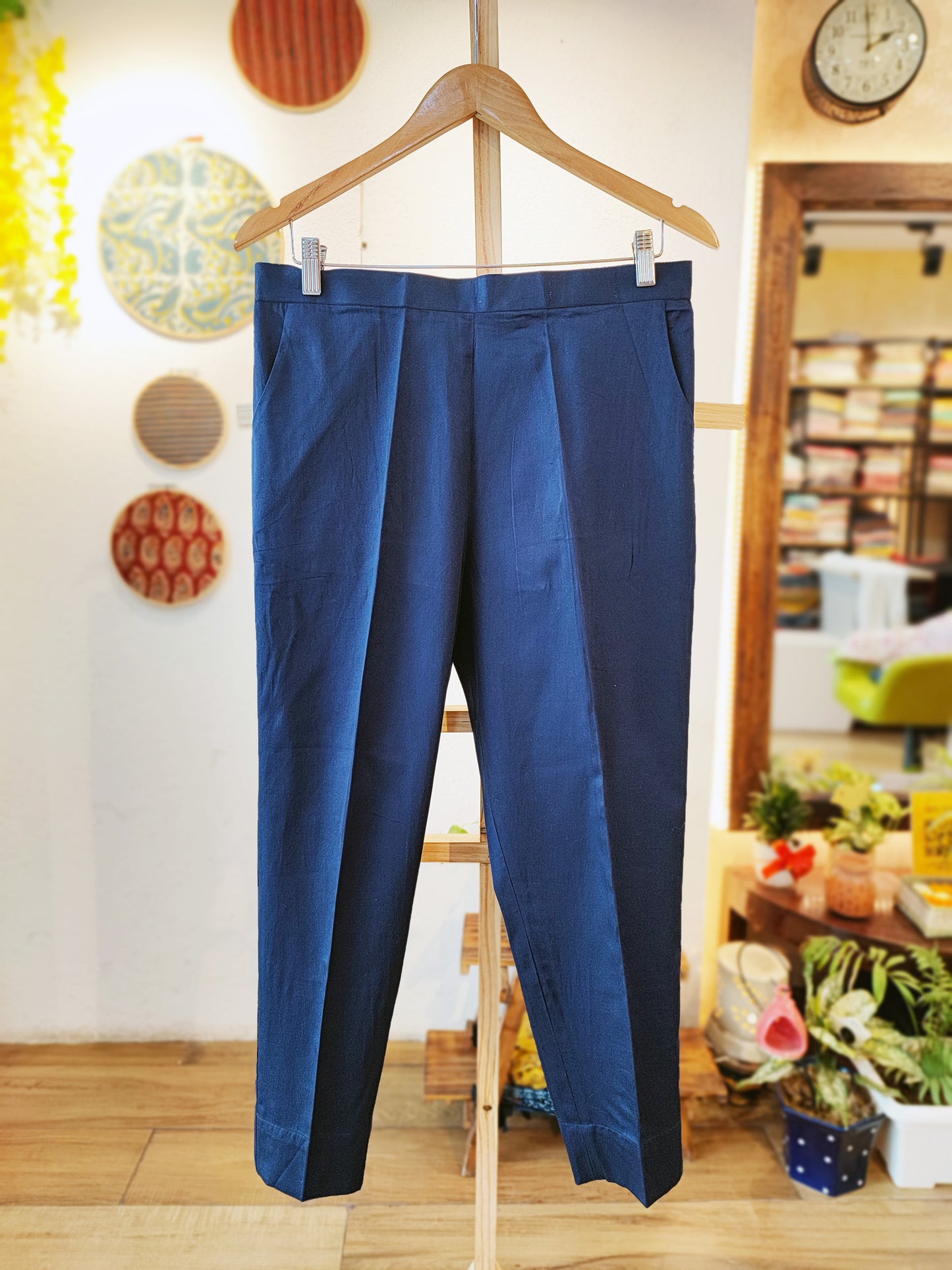 Blue Cotton Pants