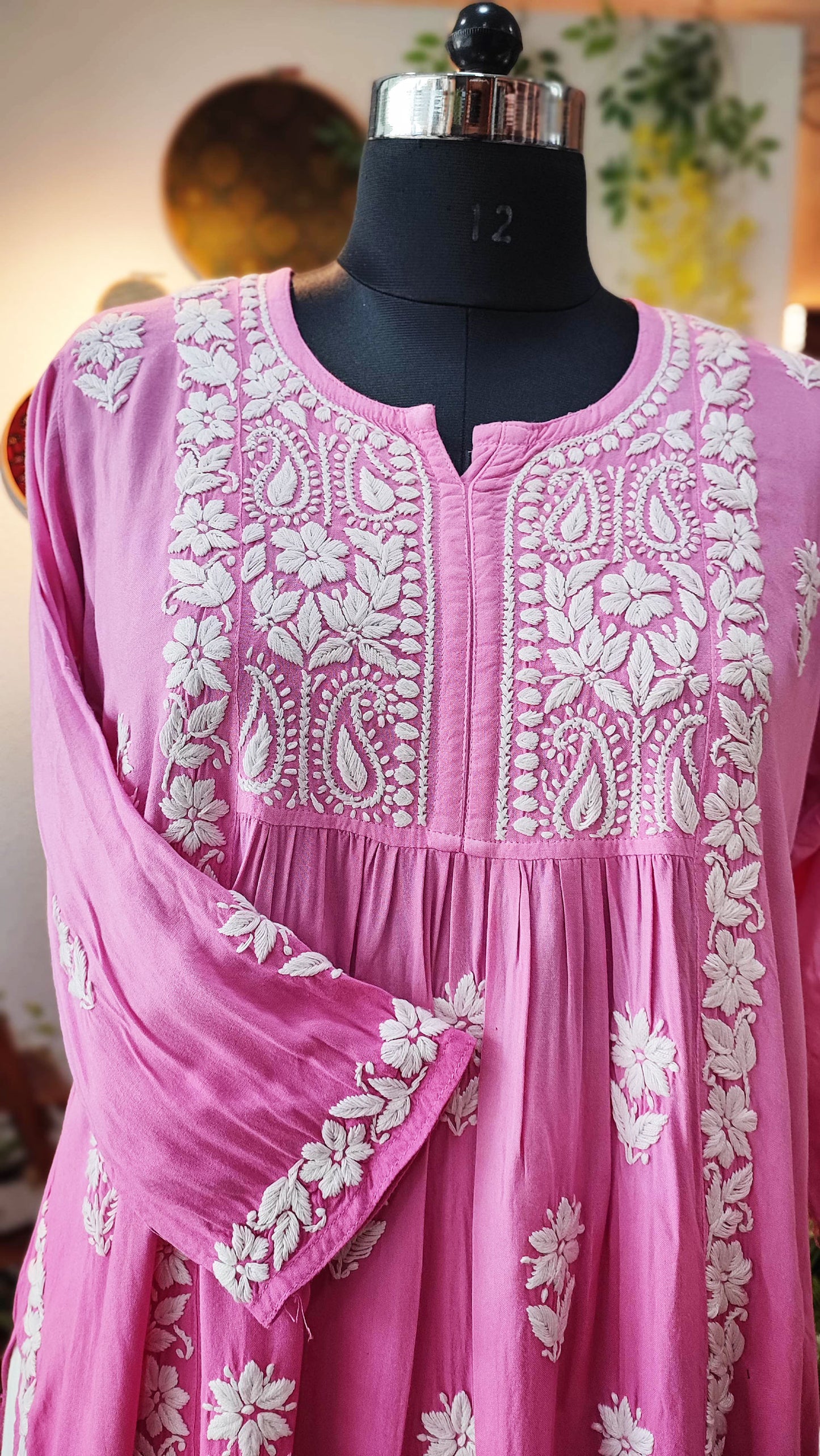 Bubblegum Pink Lucknowi Chikankari Soft Cotton Kurta