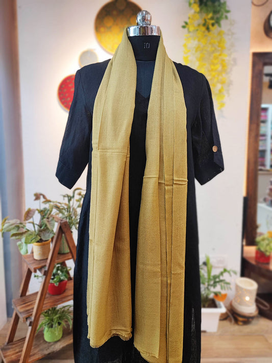 Beige Plain Fine Wool Pashmina Stole