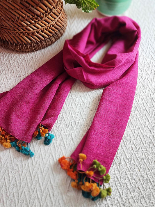 Barbie Pink Pure Wool Woven Handloom Stole