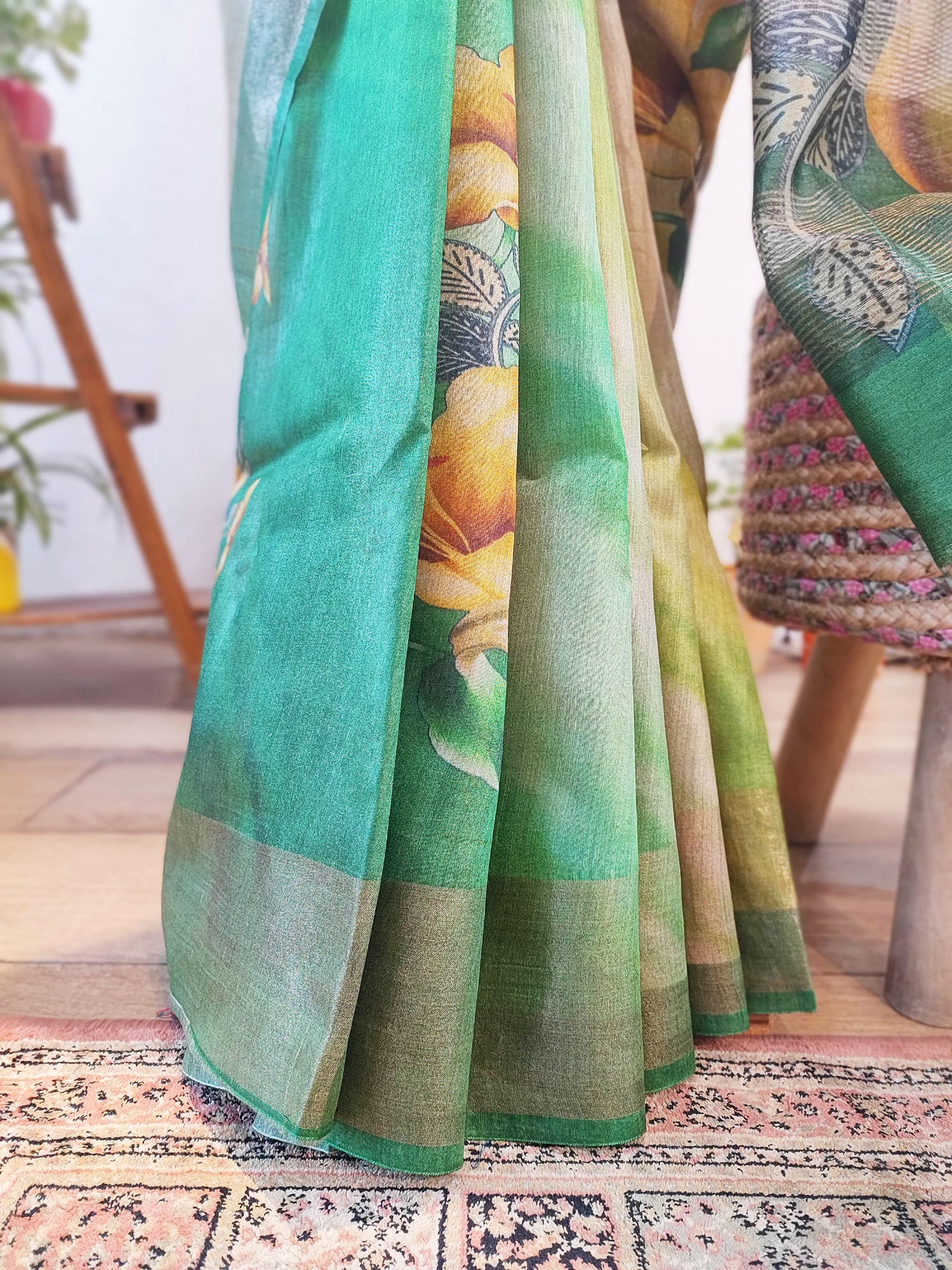 Designer Digital Print Moonga Silk Saree