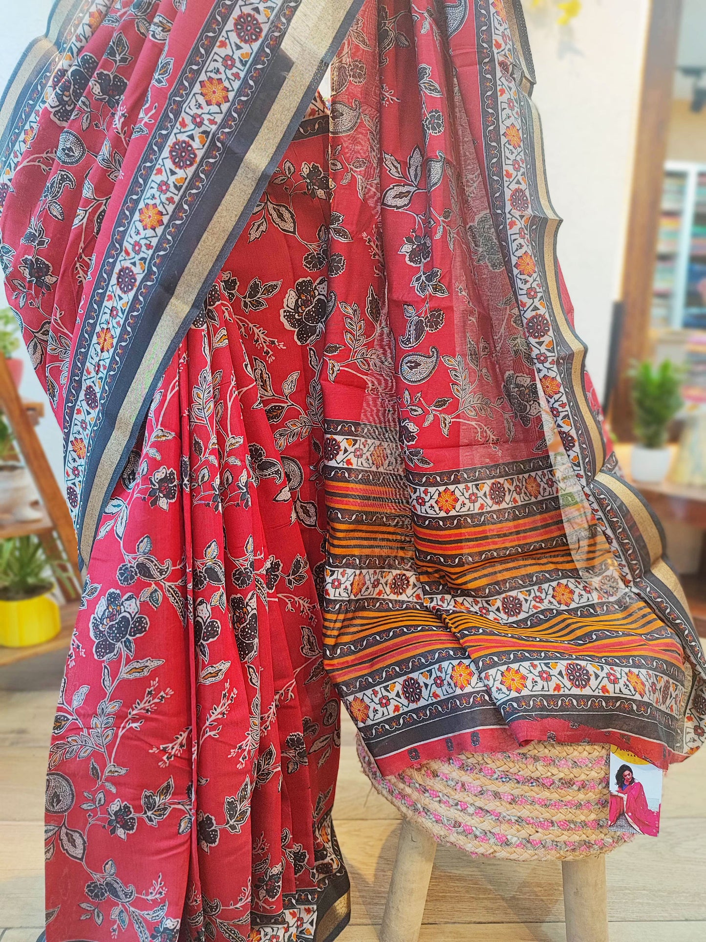 Mulberry Printed Silk Saree