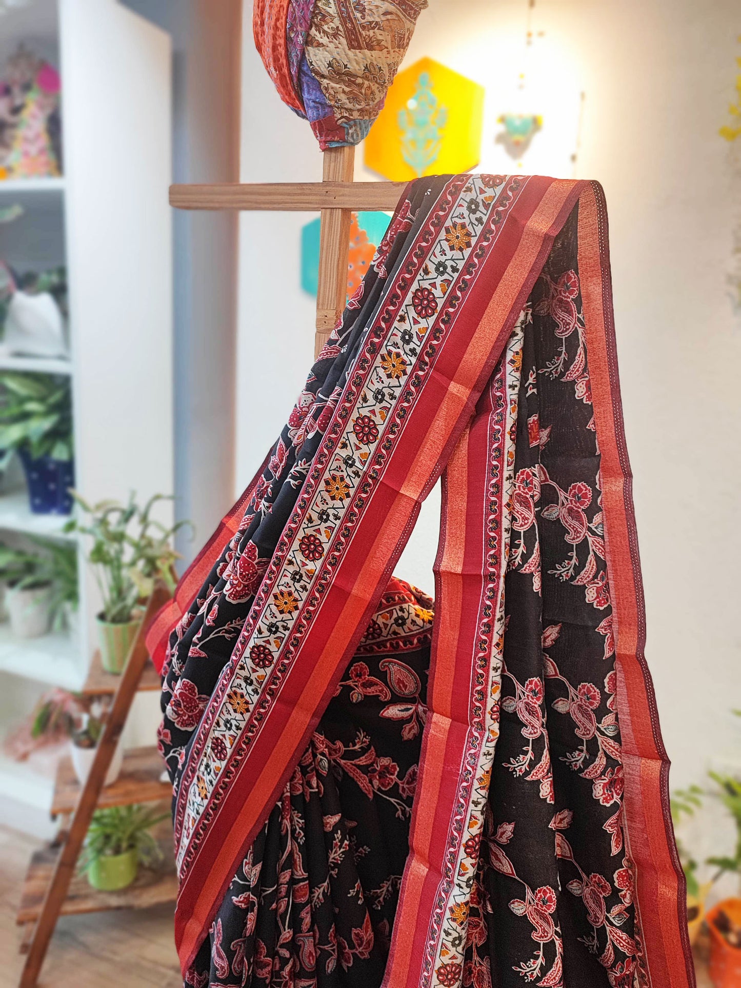 Mulberry Printed Silk Saree