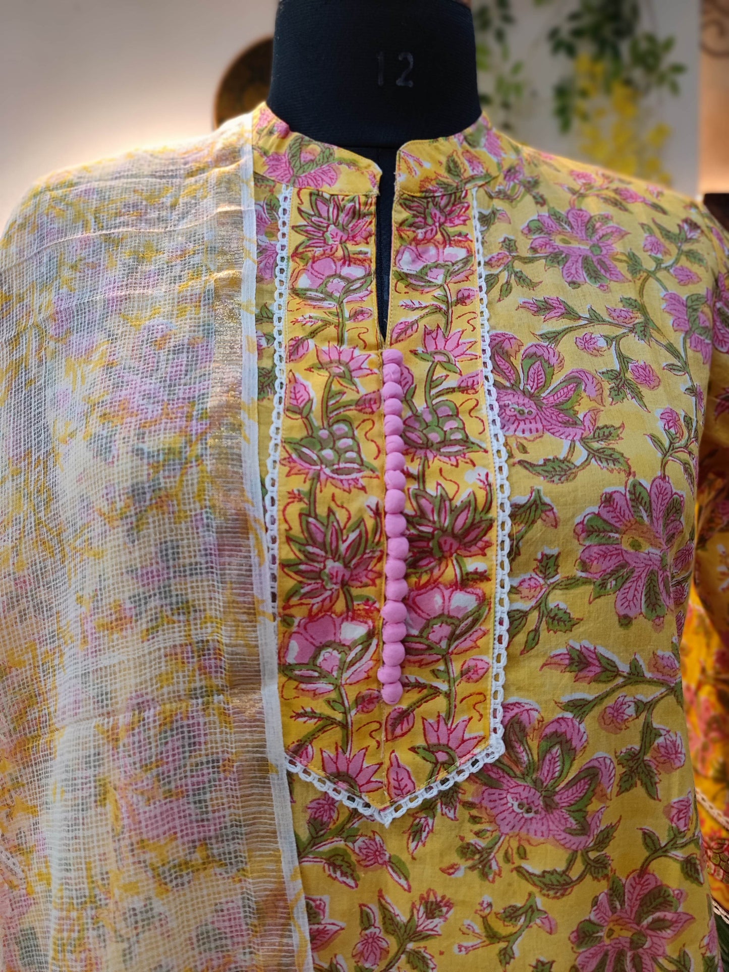 Cotton Suit Set With Kota Dupatta