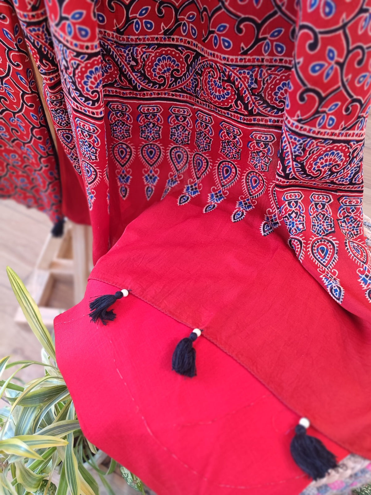 Rustic Red Premium Ajrakh Modal Silk Handblock Printed Suit Set