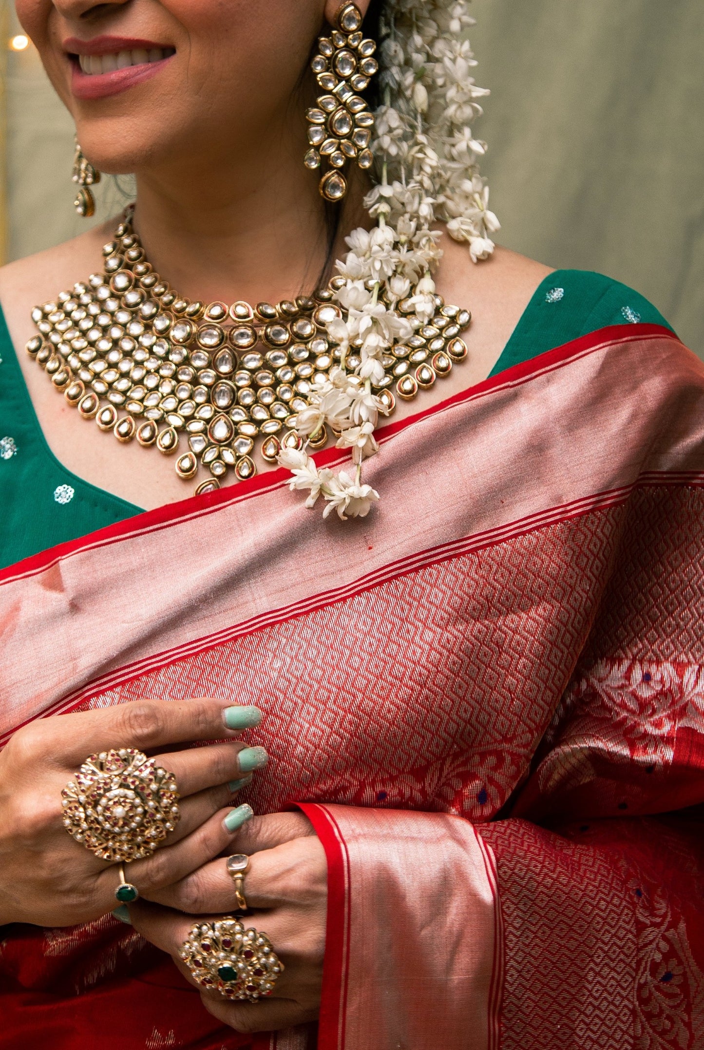 Red Rouge Handwoven Chanderi Meenakari Pattu Silk Saree